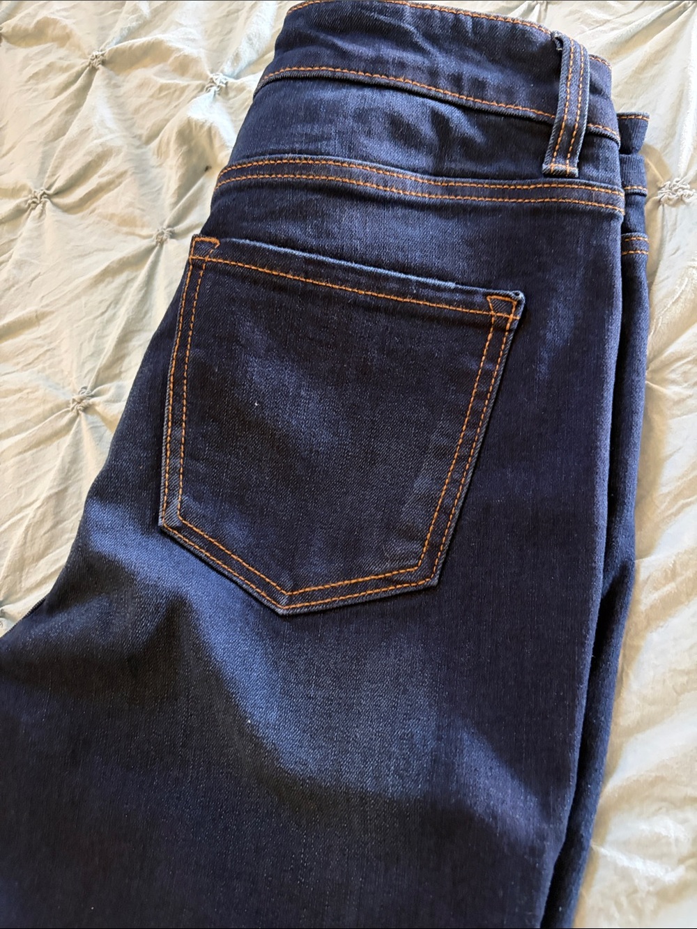 Time and Tru Dark Blue Skinny Jeans with Contrast Stitching